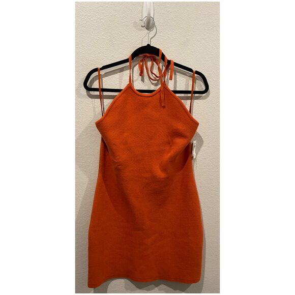 ABERCROMBIE AND FITCH Burnt Orange Halter Mini Dress - Picture 1 of 3